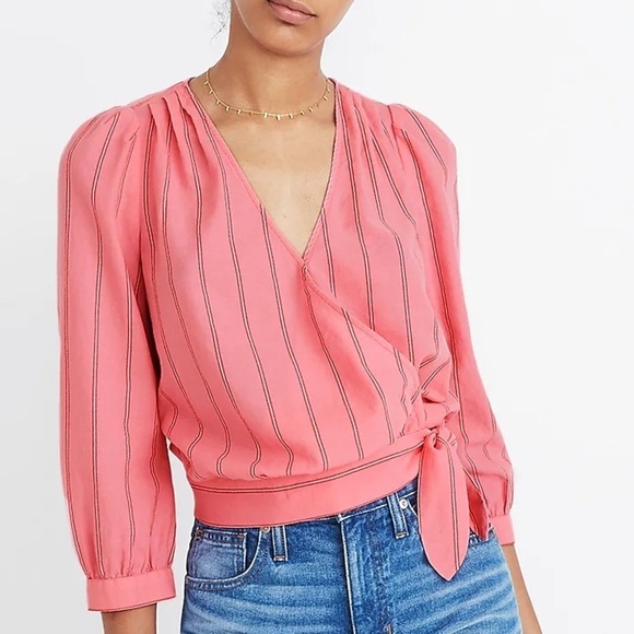 Madewell Tops - Madewell Wrap Top in Cecilia Stripe. Size XS